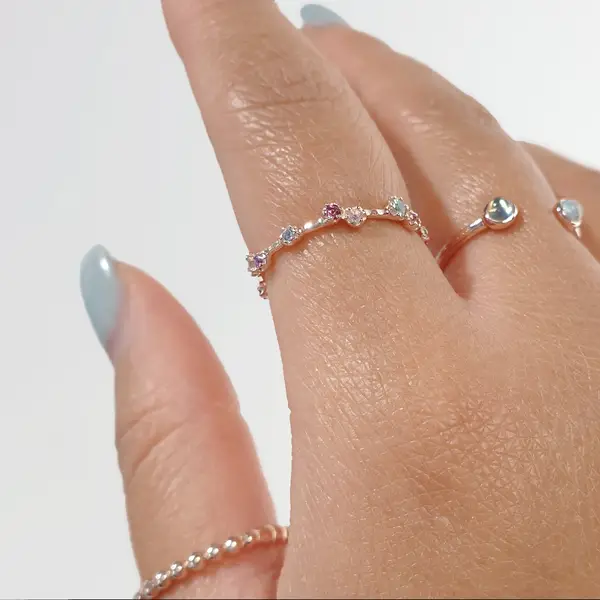 Leaf Jewelry Silber Ring, Eternity Gems, Gelbgold Günstig kaufen