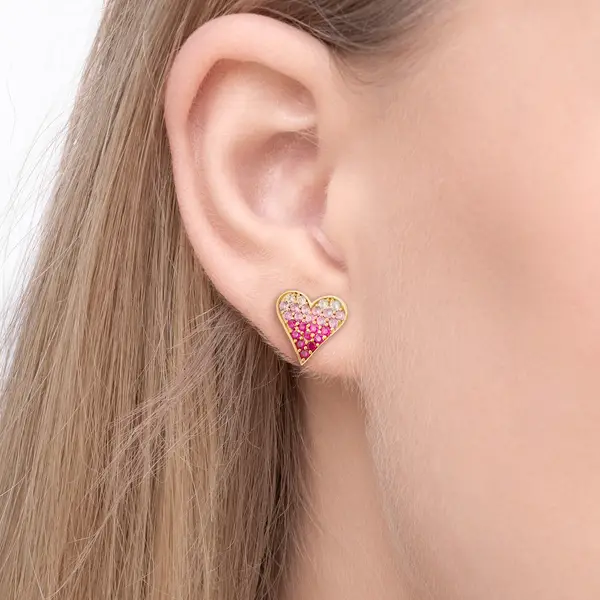 Leaf Jewelry Ohrstecker Pink Valentine, 18 K Gelbgold vergoldet Flash Sale