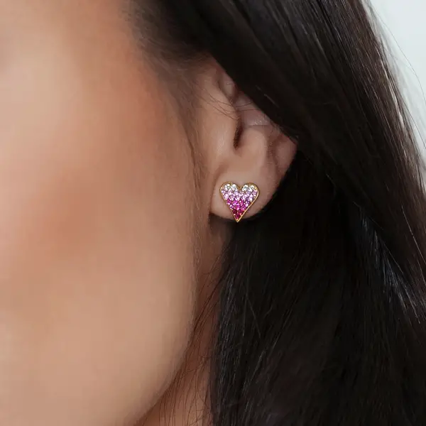 Leaf Jewelry Ohrstecker Pink Valentine, 18 K Gelbgold vergoldet Flash Sale