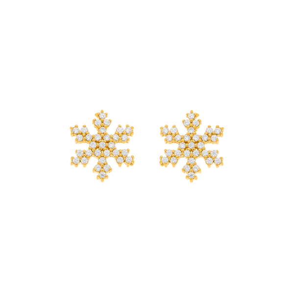 Leaf Jewelry Ohrstecker Snowflake, 18 K Gelbgold vergoldet Online Shopping