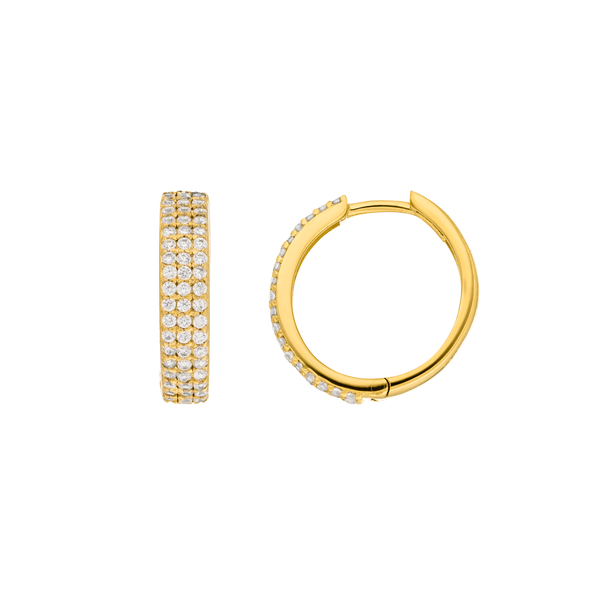 Leaf Jewelry Creole Shiny mit Zirkonia, 18 K Gelbgold vergoldet Exklusivangebot