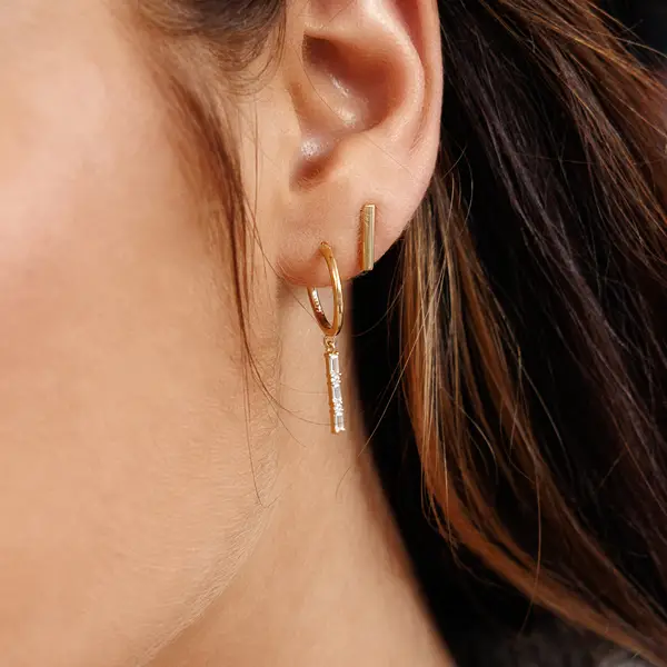 Leaf Jewelry Ohrstecker MINI, Stab, 18 K Gelbgold vergoldet Saisonschlussverkauf