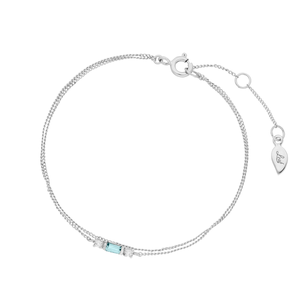 Leaf Jewelry Armkette Glamour, Blue/White Topas, 925 Sterlingsilber