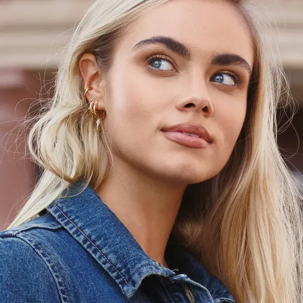 Leaf Jewelry Creole Single Stud, 925 Sterlingsilber Exklusive Angebote