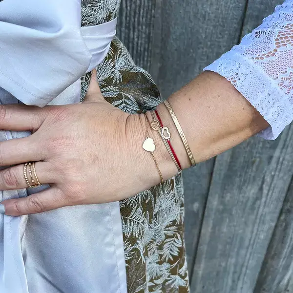 Leaf Jewelry Glücksbändchen "Brezn", 18 K Gelbgold vergoldet, Beige Bestseller