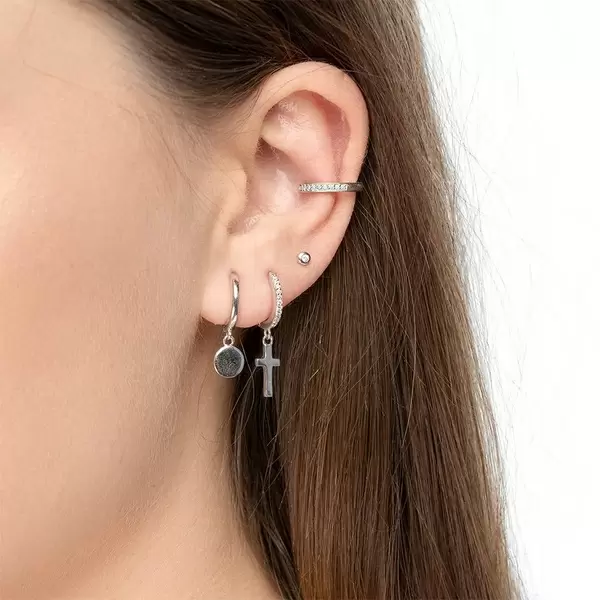 Leaf Jewelry Single Creole PLATELET, 925 Sterlingsilber Tägliche Deals