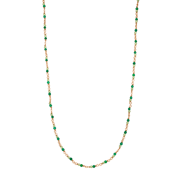 Leaf Jewelry Halskette Grüner Achat, 18 K Rosegold vergoldet Sonderangebote