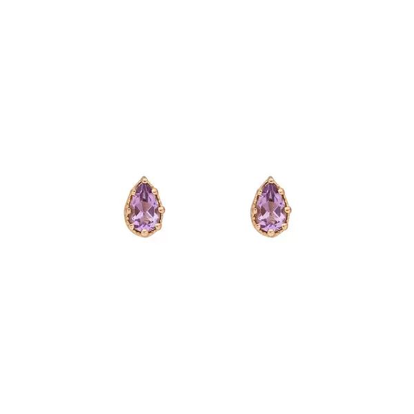 Leaf Jewelry Ohrstecker Drop, Amethyst, 18 K Gelbgold vergoldet VIP-Rabatte