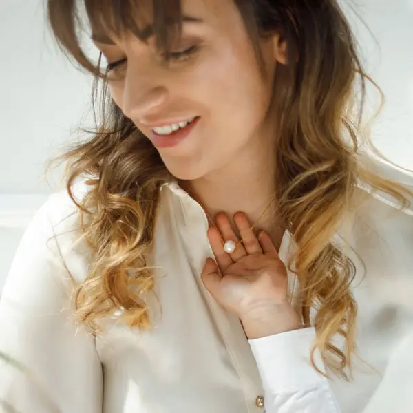 Leaf Jewelry Halskette Perlen Tropfen, 18 K Rosegold vergoldet Bis zu 60% Rabatt