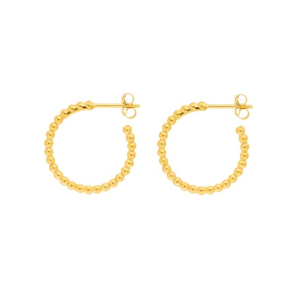 Leaf Jewelry Creole Kugelring, 20mm, 18 K Gelbgold vergoldet