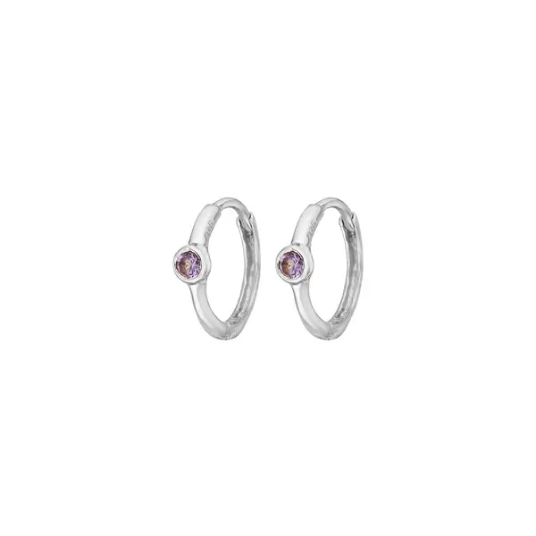 Leaf Jewelry Creole One Gem, Amethyst, 925 Sterlingsilber Bis zu 55% Rabatt