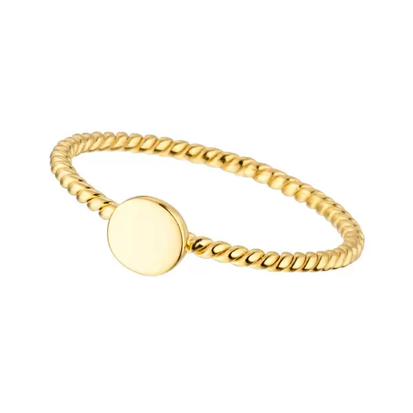 Leaf Jewelry Ring Twist mit Plättchen, 18 K Gelbgold vergoldet, Größe 50 Leaf Jewelry Ring Twist mit Plättchen, 18 K Gelbgold vergoldet, Größe 50