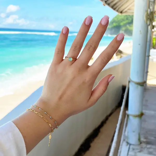 Leaf Jewelry Armkette Rubin, 18 K Rosegold vergoldet Kostenloser Versand international