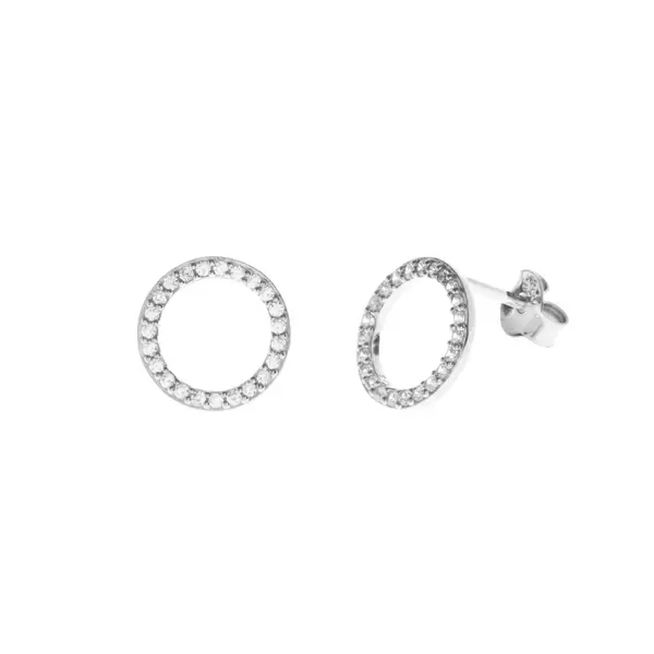 Leaf Jewelry Ohrstecker Circle Of Life mit Zirkonia, 925 Sterlingsilber Im Verkauf