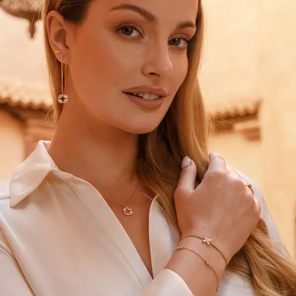 Leaf Jewelry Glücksbändchen Leaf Flower, 925 Sterlingsilber, Beige zollfrei