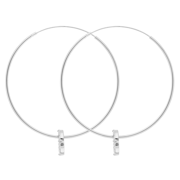 Leaf Jewelry Creolen Zirkonia Flower, 925er Silber Rabatte dieses Monats