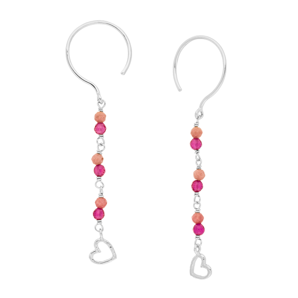 Leaf Jewelry Ohrhänger Rubin, 925 Sterlingsilber