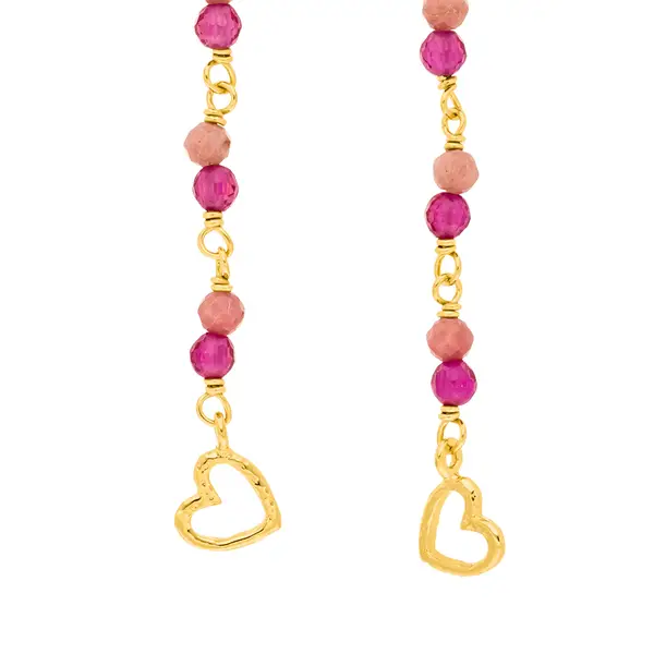 Leaf Jewelry Ohrhänger Rubin, 18 K Gelbgold vergoldet Hotsell