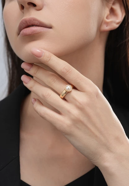 Leslii Ring gold Perle Heißer Verkauf