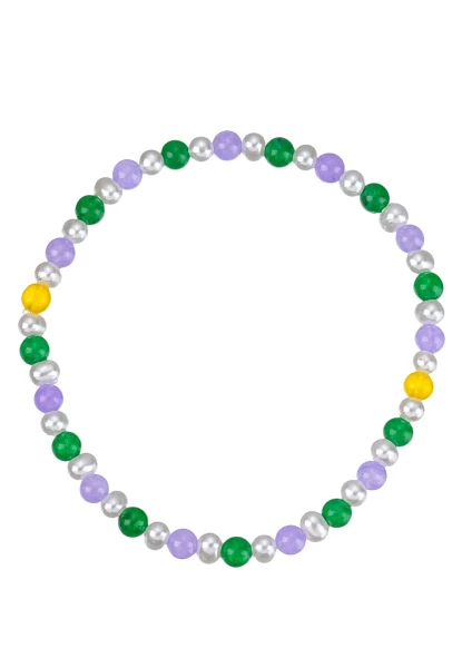 Leslii Armband Steinkugeln in Grün Lila Neueste Stile