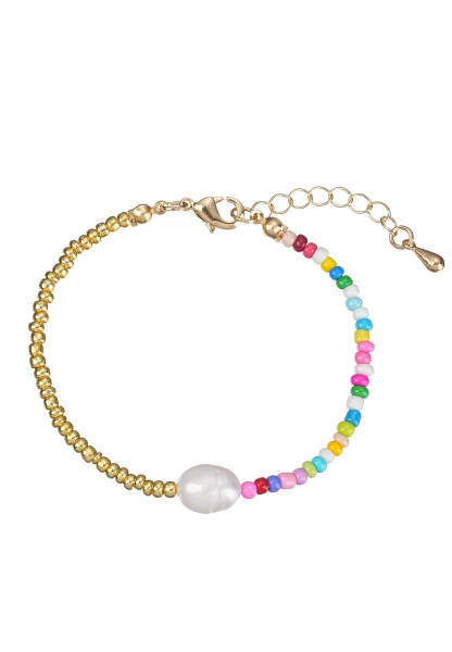 Leslii Armband Perle Bunt Gold Nur für heute