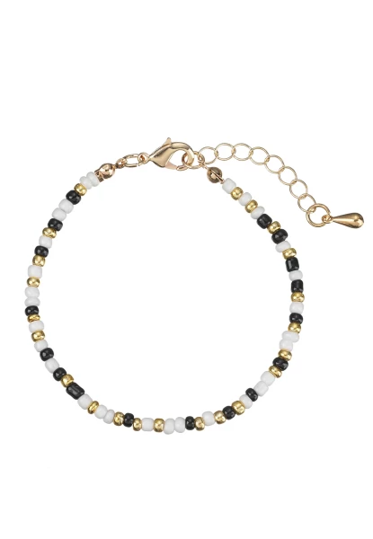 Leslii Armband Perlchen Schwarz Weiß Sonderangebot der Fabrik