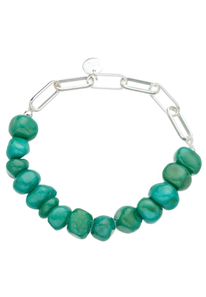 Leslii Armband mit kleinen Natursteinen Grün Auslauf