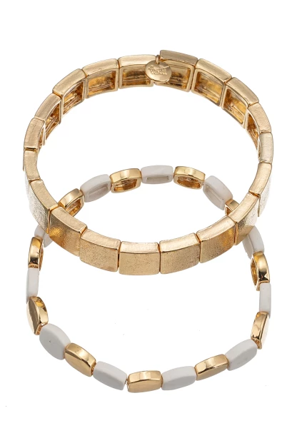 Leslii Armband Set Square | Gold Kostenloser Versand