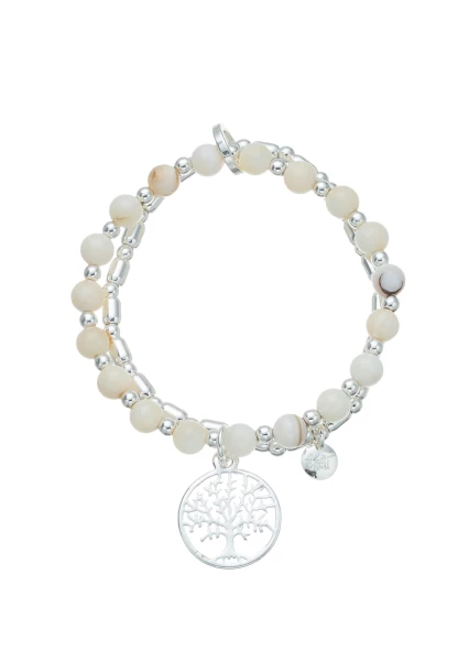 Leslii Armband Lebensbaum Kugeln Silber Preisnachlass