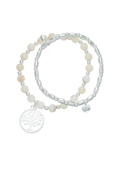 Leslii Armband Lebensbaum Kugeln Silber Preisnachlass
