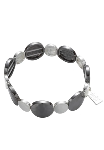 Leslii Armband Round Look in Silber Schwarz Lagerräumung