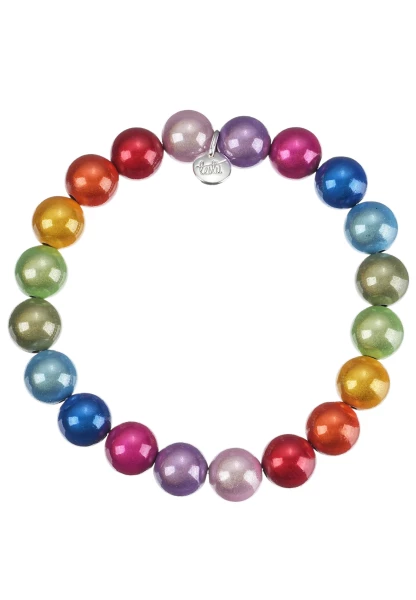 Leslii Reflective Pearl Perlen-Armband Magic 3D-Effekt Ø 14mm Regenbogen Bunt Top Angebot