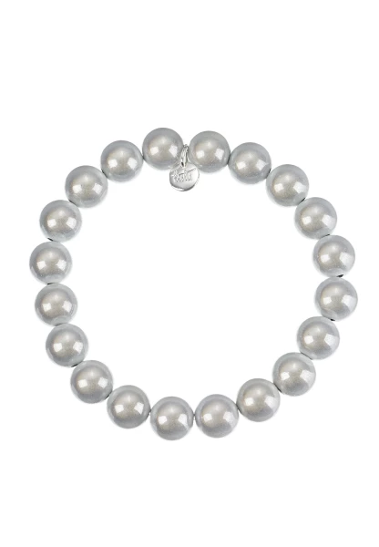 Leslii Reflective Pearl Perlen-Armband Magic 3D-Effekt Ø 14mm in Weiß Neueste Mode