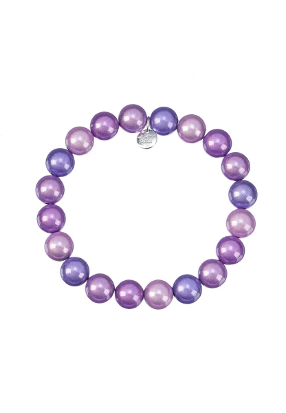 Leslii Reflective Pearl Perlen-Armband Magic 3D-Effekt Ø 10mm in Lila VIP-Rabatte