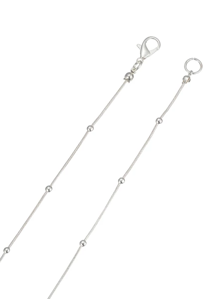 Leslii Lange Halskette Glasstein Silber Weiß Super Sparpreis