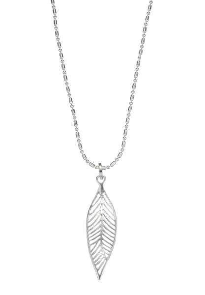 Leslii Lange Halskette Blatt Silber Letzte 3 Tage