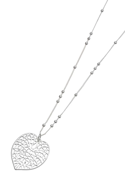 Leslii Lange Halskette Herz-Blatt Silber Neueste Stile