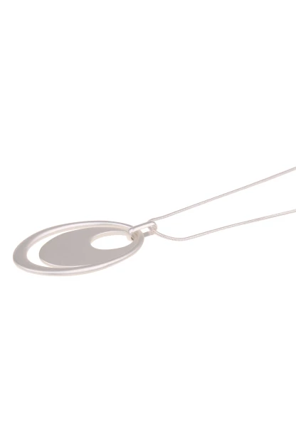 Leslii Lange Kette Oval-Anhänger Matt Silber Letzte 2 Tage