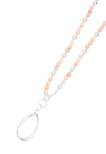 Leslii Lange Halskette Stein-Kugeln in Rosa Letzter Tag