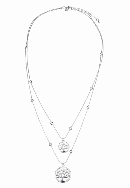 Leslii Lange Halskette Lebensbaum Layering in Silber Zeitbegrenzte Promotion