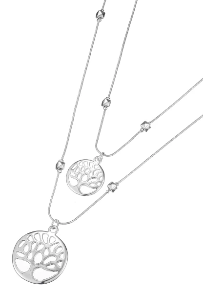 Leslii Lange Halskette Lebensbaum Layering in Silber Zeitbegrenzte Promotion