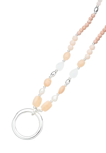 Leslii Lange Halskette Steine in Rosa Sonderangebot der Fabrik