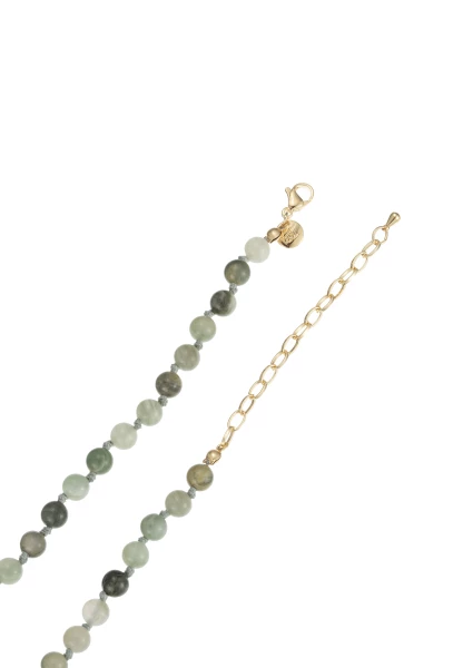 Leslii Kurze Kette Blatt Stein-Kugeln Grün Gold 50% Rabatt für begrenzte Zeit
