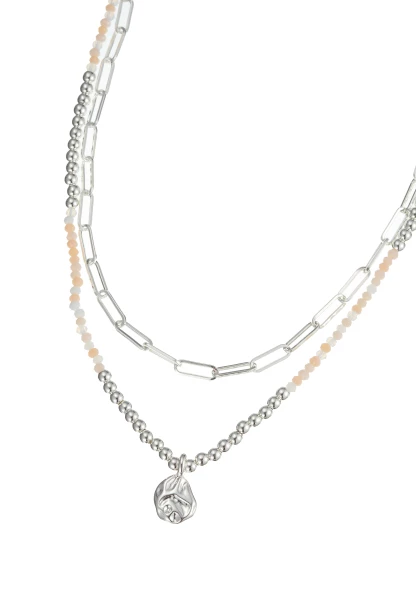 Leslii Kurze Kette Layering Glasperlen Beige Rabatte dieses Monats
