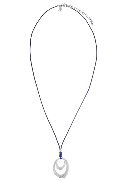 Leslii Lange Halskette Matt Oval in Blau Angebote