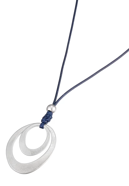 Leslii Lange Halskette Matt Oval in Blau Angebote