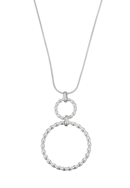 Leslii Lange Kette Ringe Edelstahl Silber Günstiger Verkauf