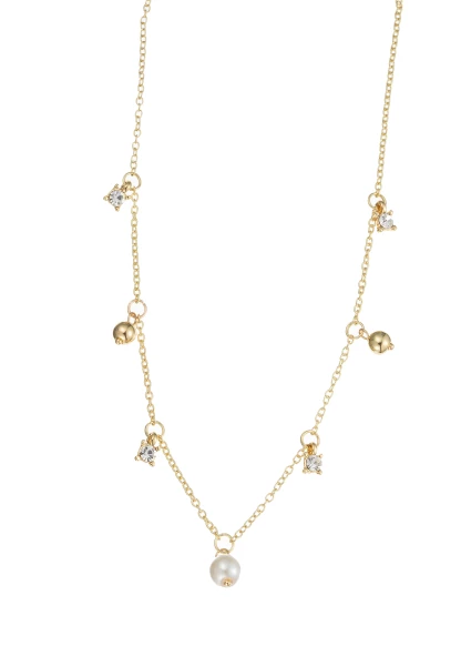 Leslii Kurze Kette Perle Kristall Gold Fabrik Onlineshop
