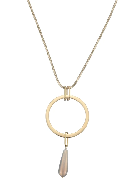 Leslii Lange Kette Ring Tropfen Edelstahl Gold Großer Ausverkauf