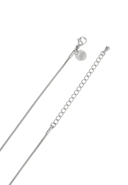 Leslii Lange Kette Ring Oval Edelstahl Silber Online Shopping